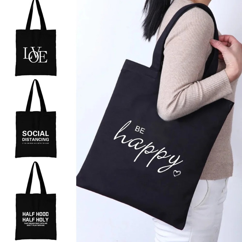 Shopper Tote Canvas - Borsa a tracolla di grande capacità