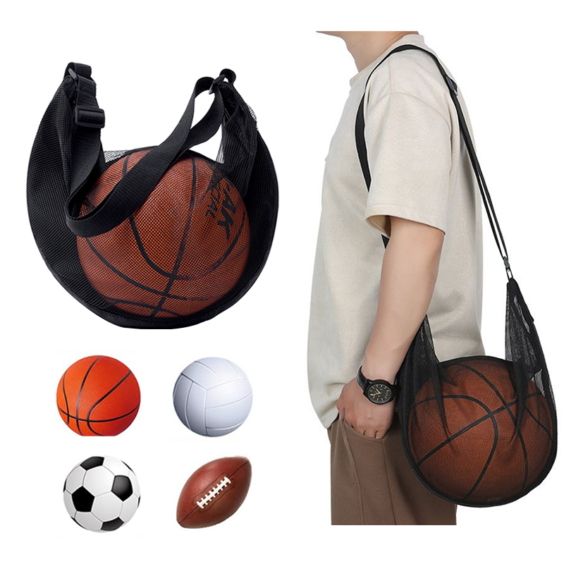 Mesh Net Bag - Borsa singola per pallone con cerniera,