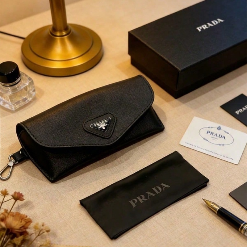 Women Bags Prada - Custodia per Occhiali Prada in Pelle