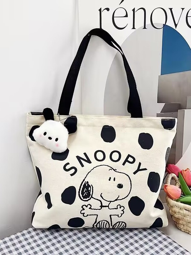 Shopper Tote Canvas - Borsa a Tracolla in Tela con