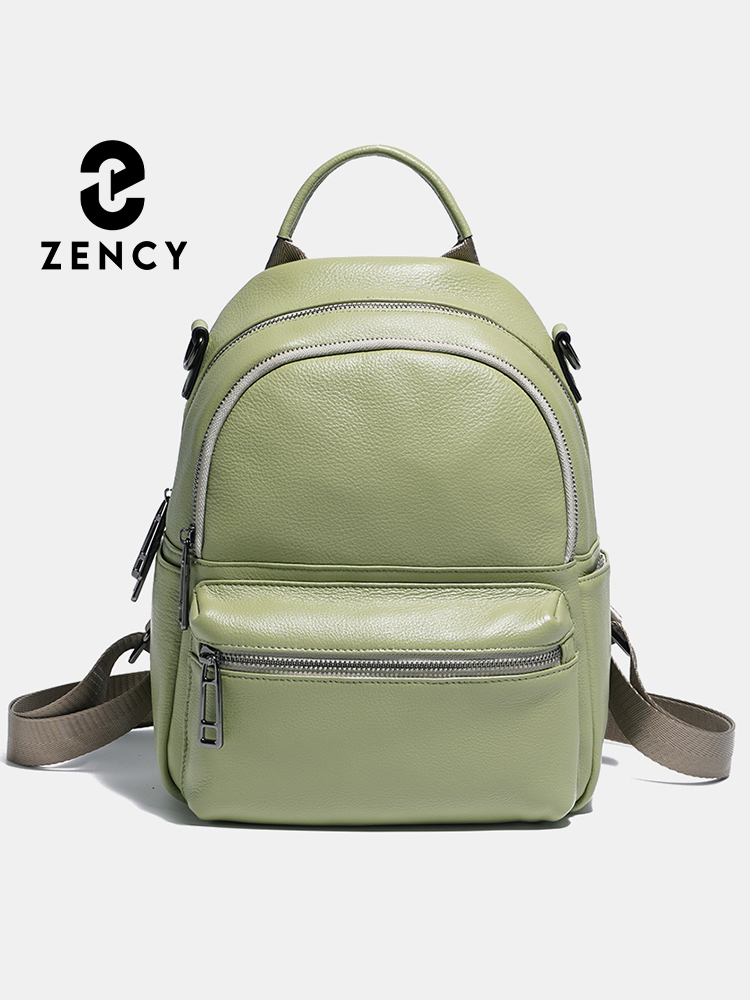 Women Bags Grey - Zency zaino in pelle da donna