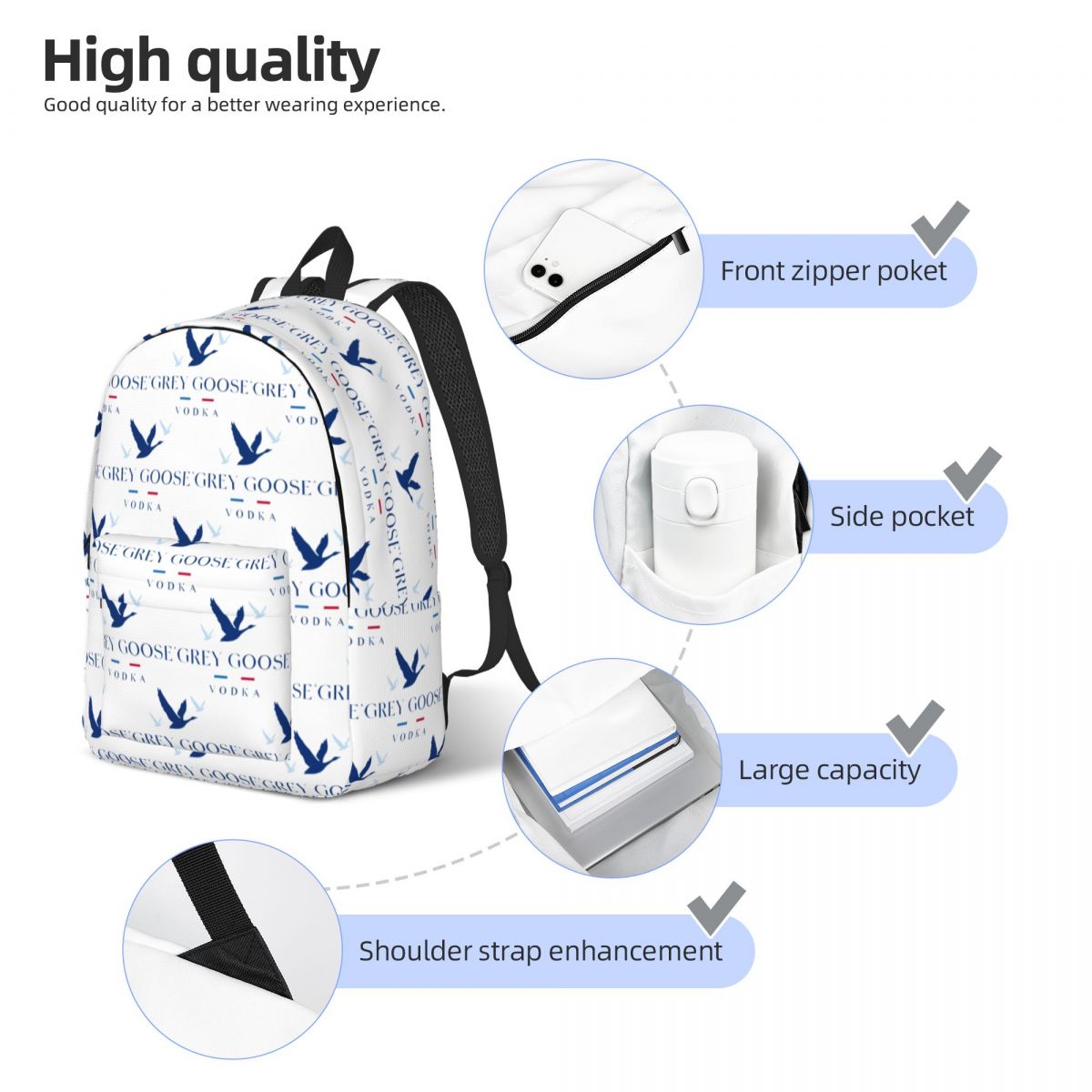 Zaino per studenti Grey Goose  - Women Bags Grey recensione e prezzo