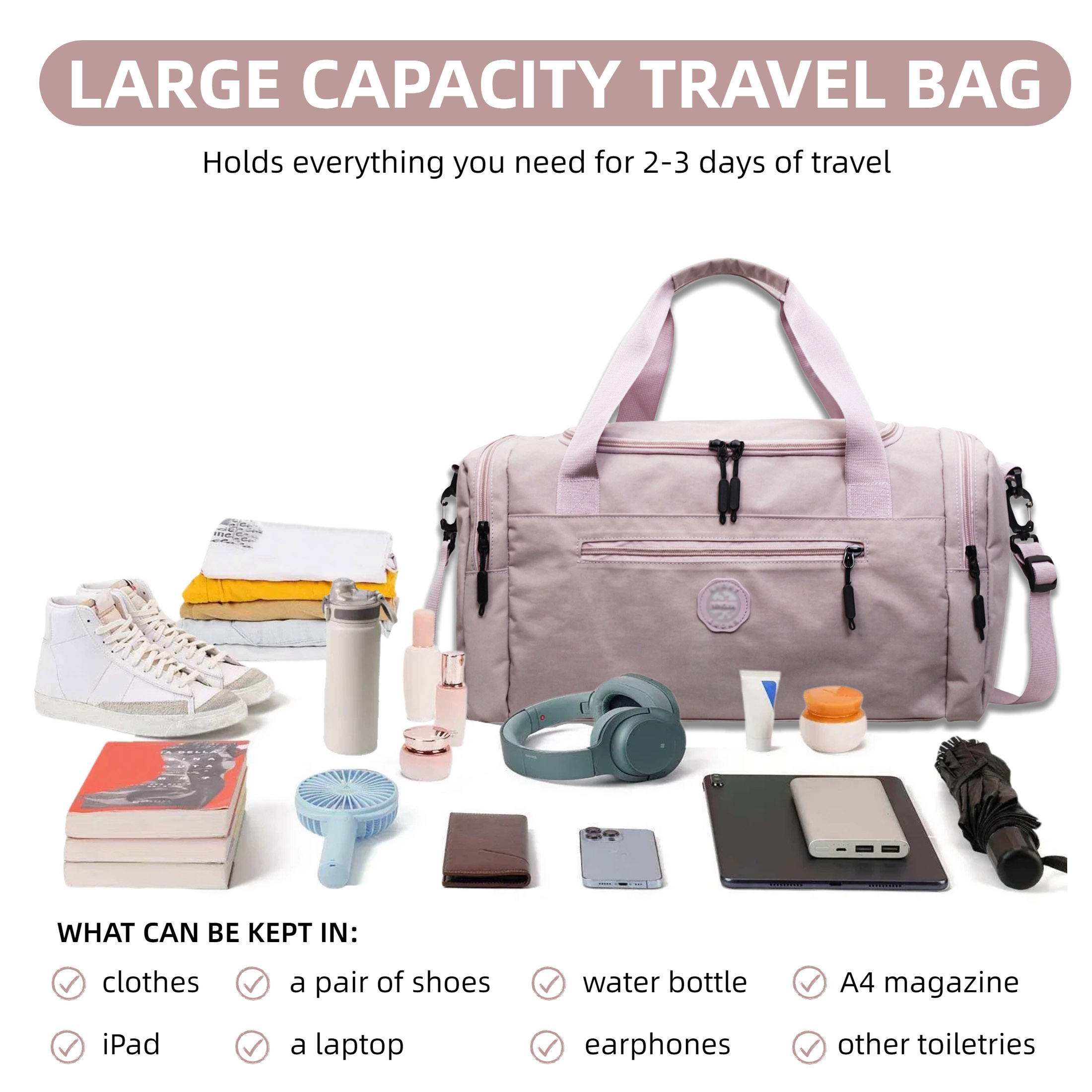 Borsa da weekend di grande cap - Women'S Yoga Bags recensione e prezzo